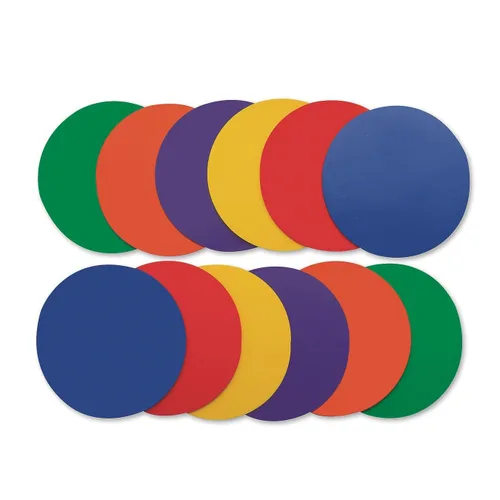 Miniatura 4 de S&S Worldwide Spectrum - Marcadores de vinilo redondos suaves y antideslizantes de 5 pulgadas, para clases de PE/gimnasio, actividades