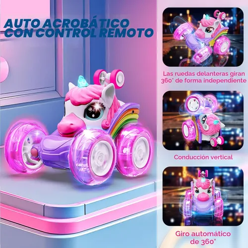 Miniatura 5 de Coche de Control Remoto para Niños - Gira 360° y Salta 4WD Coches RC de Acrobacias para Niños, Coche RC de 2.4GHz con Luces LED, Regalo de Navidad
