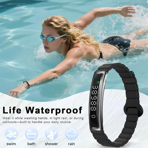 Miniatura 6 de Efolen Pulsera inteligente para mujeres, rastreador de fitness ultraligero con monitor de frecuencia cardíaca/oxígeno en sangre/sueño/podómetro