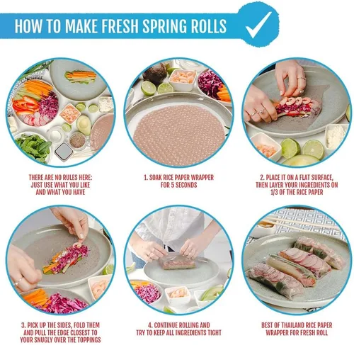 Miniatura 6 de Best of Thailand [Redonda] Envolturas de papel de arroz integral 1 paquete Perfectas para rollitos de primavera frescos y dumplings Sin OGM, sin