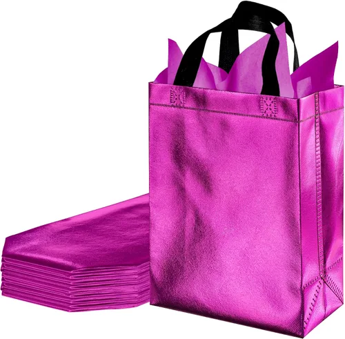 Miniatura 9 de BLEWINDZ 9 Piezas Bolsas de Regalo Medianas con Papel de Seda – Bolsas de Regalo Verdes Reutilizables Brillantes - Ideales como Bolsa de Golosinas