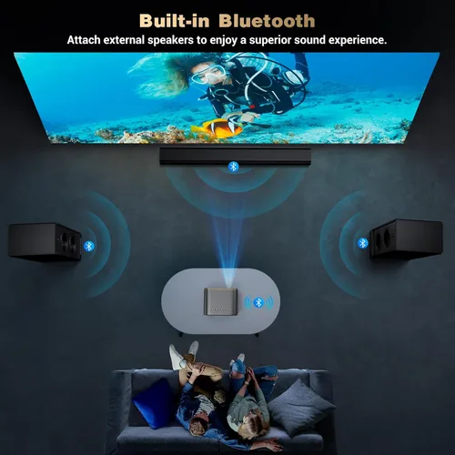 Miniatura 6 de Proyector con WiFi y Bluetooth: [Auto Focus/Keystone] - Proyector Bluetooth portátil compatible con NICPOW Full HD 1080P 4K para dispositivos