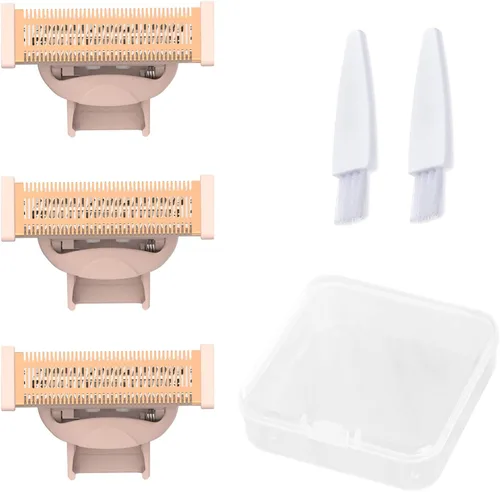 Miniatura 16 de 2 cabezales de repuesto LinMei Nu Shaver compatibles con Finishtouch Flawless Women Nu Razor con bolsa, 2 cepillos de limpieza Hoja de afeitar Nu