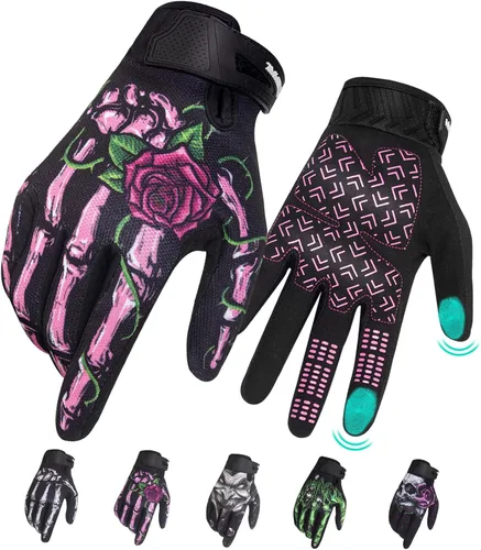 Miniatura 10 de Guantes de motocicleta RIGWARL para hombres y mujeres con función táctil, guante ligero para bicicleta de tierra antideslizante, guante de esqueleto