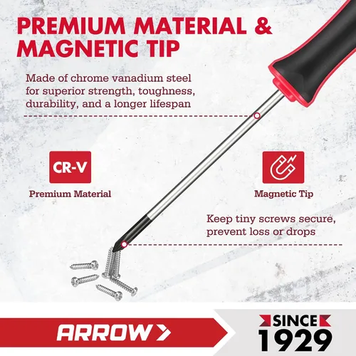 Miniatura 3 de ARROW - Juego de destornilladores de precisión de 5 piezas con bolsa, juego de destornilladores pequeños magnéticos, Phillips, ranurado, acero Cr-V