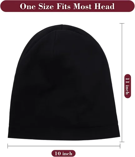 Miniatura 4 de 4 Pieces Satin Lined Beanie Cap Satin Sleep Lined Hat Slouchy Beanie Hat Night Silk Hair Cap for Women Men