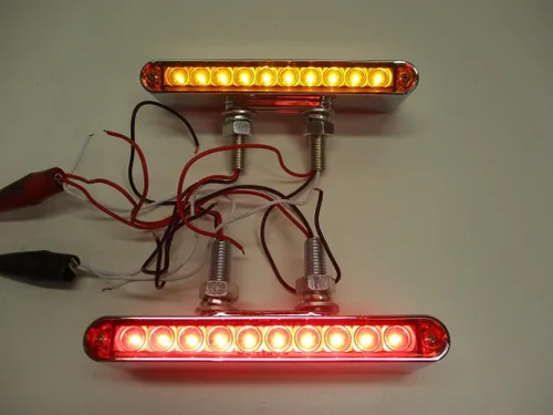 Miniatura 3 de Par de barras de luz LED rojo/ámbar de 6.5 pulgadas de largo, combo de doble cara para camión semirremolque