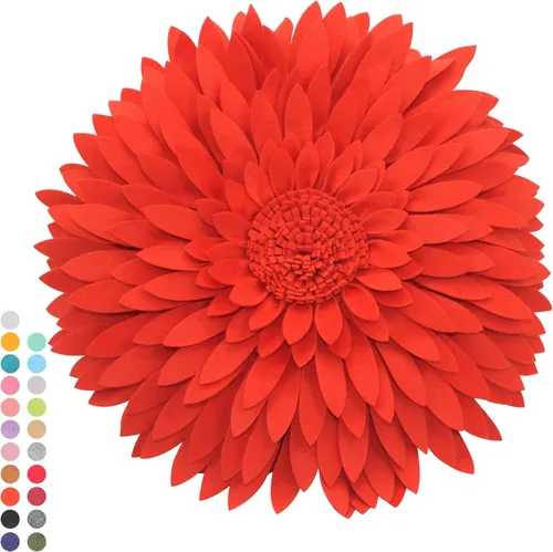 Miniatura 26 de Almohada decorativa 3D de flores de margarita, manta de girasol de 14.5 x 13 pulgadas, decoración redonda para el hogar para sofá y cama