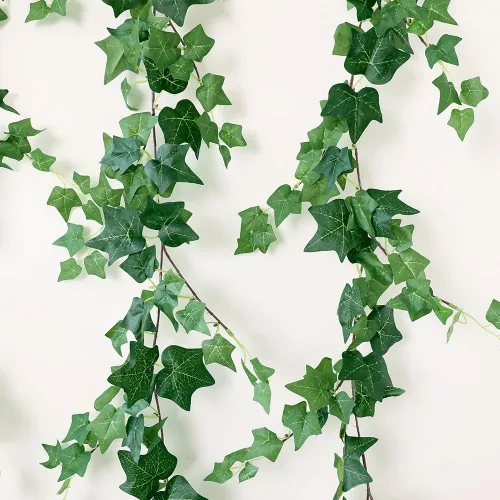 Miniatura 13 de Dallisten 3 hebras de enredaderas artificiales de ruscus italiano, guirnalda de vid de seda de 73 pulgadas con hojas verdes, plantas colgantes