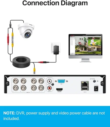 Miniatura 6 de ZOSI - Cámara de seguridad híbrida 4 en 1 TVI CVI AHD CVBS de 2MP, 1920TVL, 1080P HD, resistente a la intemperie, para exteriores e interiores