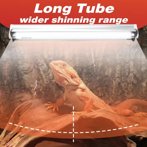 Miniatura 7 de Hypool T8 Strip UVB UVA - Lámpara de iluminación para reptiles con bombilla fluorescente UVB 10.0 de 18 pulgadas, 15 W, 10 % UVB, luz para hábitat