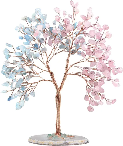 Nupuyai Árbol de dinero hecho a mano de buena suerte con base de ágata en rodajas de ágata, piedra de cristal de energía curativa, árbol bonsái,