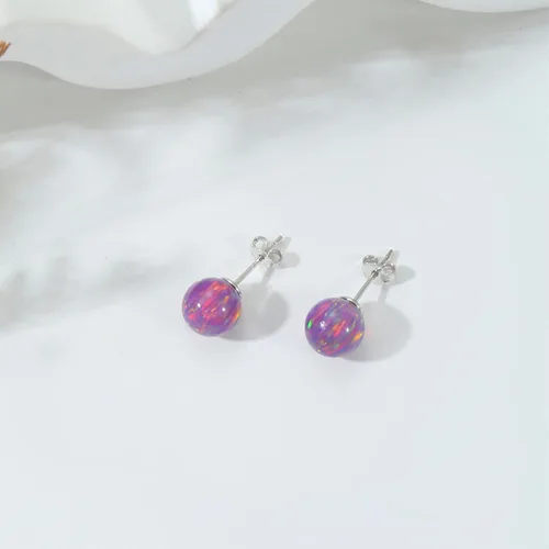 Miniatura 78 de Natural Stone Stud Earrings for Women 8mm Sterling Silver Genuine Gemstone Earrings Handmade Sterling Silver Crystal Stud Earrings for Women