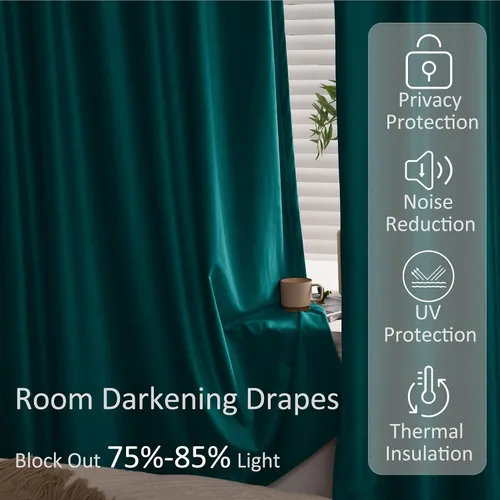 Miniatura 5 de Fcosie Paneles de cortina extralargos de terciopelo pesado extra anchos para oscurecer la habitación, cortinas con ojales, cortinas altas para sala
