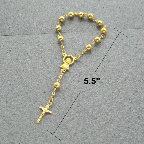 Miniatura 5 de 24 piezas Mini Rosario Favores Primera Comunión/Chapado en Oro Acento Color Bautizo - Recuerdos para Bautizo - Bautizo - Decenarios