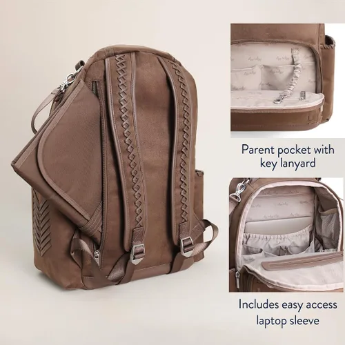 Miniatura 7 de Itzy Ritzy Mochila para pañales – Mochila para pañales Boss Plus de gran capacidad con 19 bolsillos, cambiador, clips para cochecito y correas Aspen