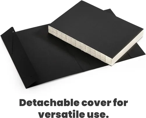 Miniatura 8 de Elsjoy Cuaderno de bocetos negro grueso, 3 tamaños, A5/A4/B5, cuaderno de dibujo en blanco para pintura, acuarela, 128 hojas/256 páginas por libro