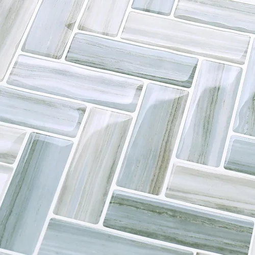 Miniatura 4 de Tilingview 10 piezas de azulejos de pelar y pegar para salpicaduras de cocina, diseño de tiras, azulejos de vinilo autoadhesivos, adhesivo de pared