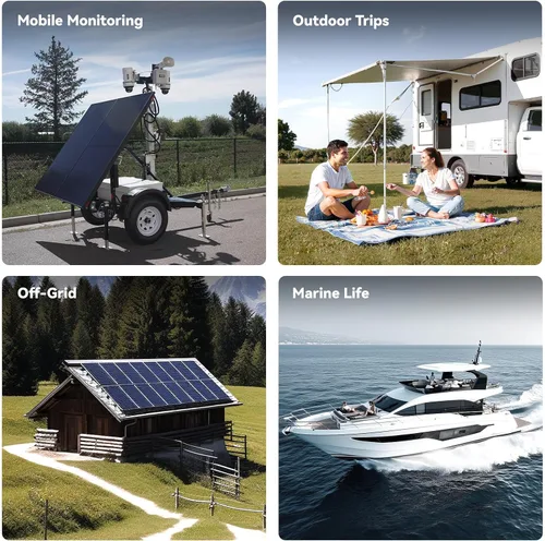 Miniatura 7 de power queen Batería LiFePO4 de 12 V 200 Ah de 2560 Wh, batería de litio RV de hasta 15000 ciclos profundos, energía de reserva para energía solar