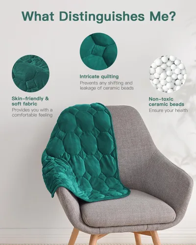 Miniatura 2 de Lofus Manta con peso de 7 libras para adultos, transpirable y calmante manta con peso pequeña para viajes, relajación y siestas, lavable a máquina