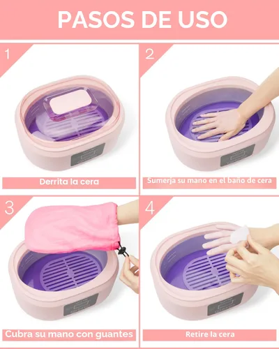 Miniatura 2 de Máquina de cera de parafina para manos y pies - Kit de calentador de cera de parafina hidratante con temporizador automático y función de mantener