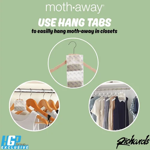Miniatura 7 de Richards Homewares Moth Away - Repelente natural no tóxico a base de hierbas, 6 sobres jumbo