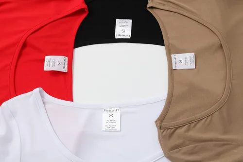 Miniatura 6 de Formeet17 4 piezas de camisetas cortas básicas con cuello redondo y manga casquillo para mujer