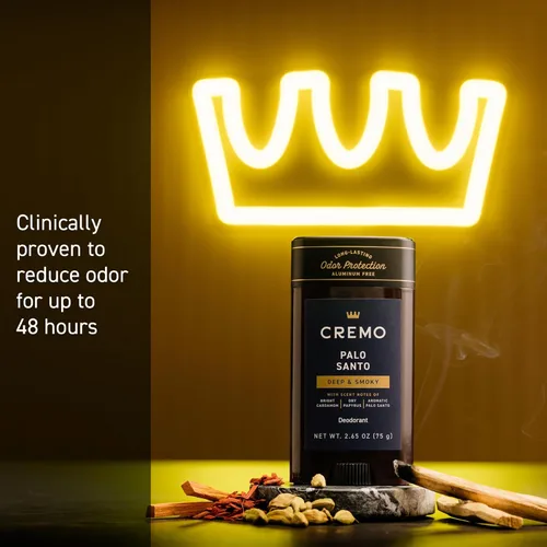 Miniatura 3 de Cremo Palo Santo - Desodorante sin aluminio para hombres, protección contra olores de larga duración de 48 horas, 2.65 onzas