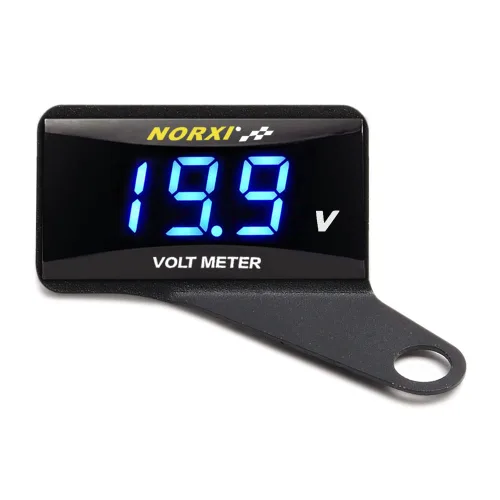 Miniatura 10 de Voltímetro digital para motocicleta, medidor de voltaje CC de 12 V, medidor de voltaje impermeable para automóvil y motocicleta con función de Rojo