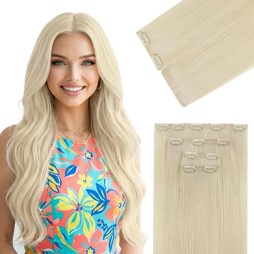 Miniatura 46 de Ve Sunny Extensiones de cabello clip-in de cabello humano real con reflejos, extensiones de cabello con clip para cabello corto, marrón oscuro
