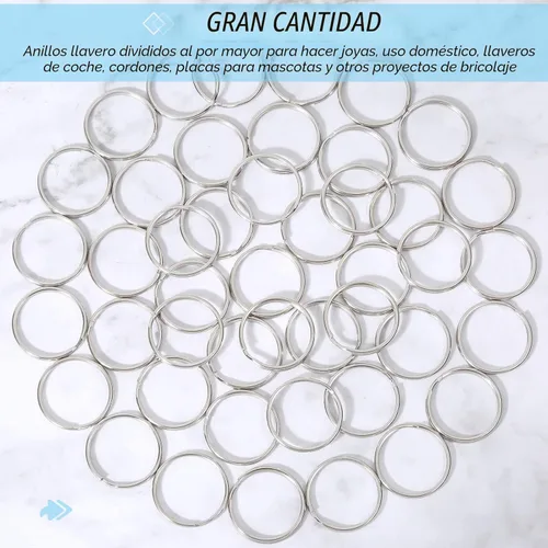 Miniatura 5 de Paxcoo Paquete de 100 llaveros, llaveros divididos a granel para llaveros y manualidades (1 pulgada)