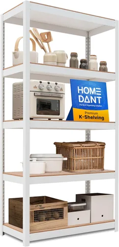 HOMEDANT House - Estantería de metal ajustable de 36.2 pulgadas de ancho y 5 niveles para garaje, estantes de almacenamiento de pie, organizadores,