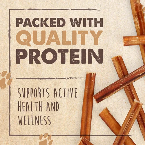 Miniatura 7 de Mighty Paw Naturals Bully Sticks para perros, masticables de carne de res alimentada con pasto. Palitos para mascotas para perros grandes, razas