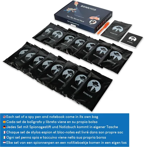 Miniatura 6 de BONNYCO 16 juegos de bolígrafo de tinta invisible y bloc de notas para regalar como recuerdos de fiesta o cumpleaños, para poner en piñata