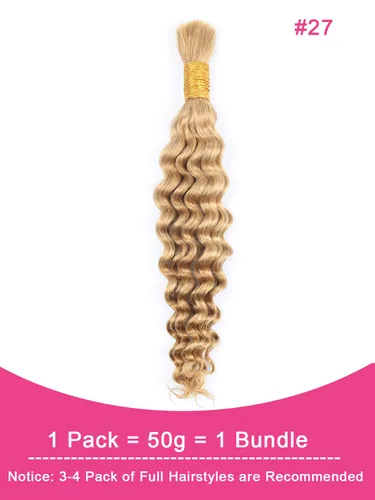 Miniatura 2 de RESACA 1 paquete de 14 pulgadas, 1 paquete de 14 pulgadas, cabello humano virgen brasileño rizado 10A para trenzar, sin trama, 10A, para trenzas #27