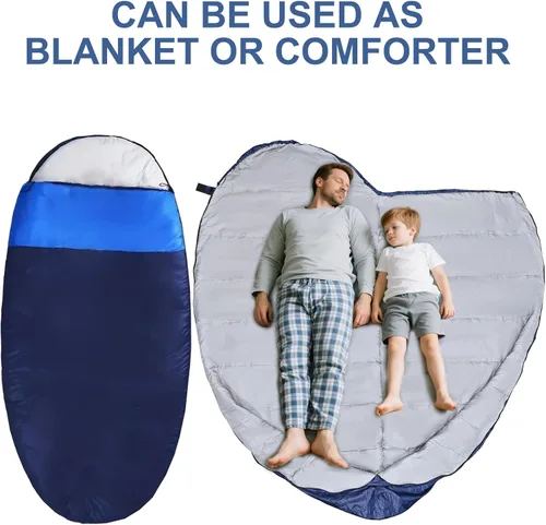 Miniatura 4 de oaskys Saco de dormir doble para adultos con 2 almohadas – Saco de dormir impermeable tamaño Queen XL para todas las estaciones, camping, Rosa