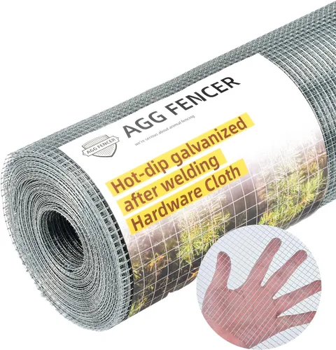 Miniatura 9 de 20 cm x 7,6 m de malla de alambre galvanizado soldado de 1/2 pulgada para gallinero, valla de alambre de pollo de 19Ga, soportes de plantas