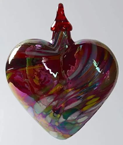 Miniatura 5 de Glass Eye Studio Adornos clásicos de corazón (chip de mosaico azul)