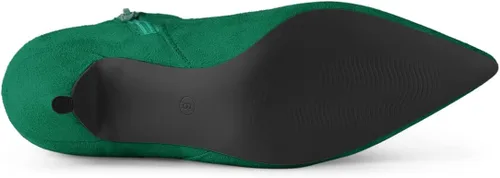 Miniatura 6 de Allegra K Botines de tacón de aguja con cremallera y punta puntiaguda para mujer