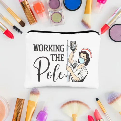 Miniatura 5 de Bolsa de maquillaje para enfermera, regalos para enfermera, bolsa con cremallera para enfermeras, bolsa de cosméticos, bolsas de enfermería