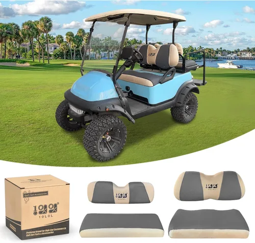 Miniatura 9 de 10L0L Juego de fundas de asiento delantero y trasero para carrito de golf para Club Car DS/Precedent/Onward/Tempo y Yamaha G29/Drive 2, elegantes