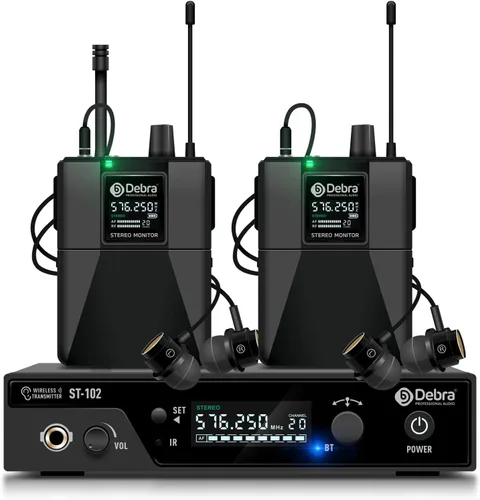 Miniatura 10 de D Debra Pro ST-102 & ST-202 & M-PROI Sistema de monitor in-ear estéreo inalámbrico Sistema de receptor Bodypack, rendimiento con 100 frecuencias