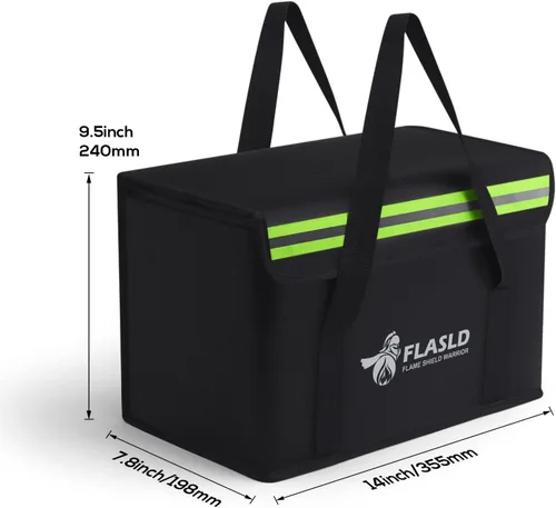 Miniatura 3 de FLASLD Large Fireproof Lipo Bag for 100Ah Lithium Battery Storage and Charging, 14 x 7.8 x 9.5in Waterproof Box for Documents and Valuables