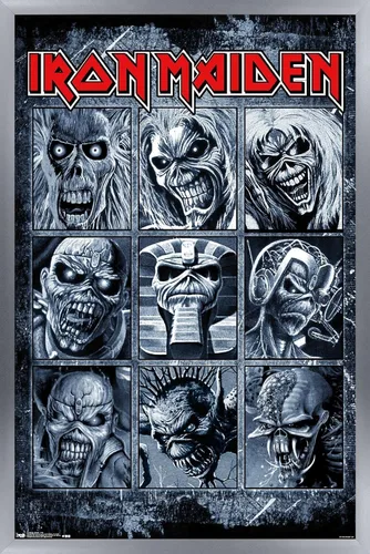 Miniatura 12 de Trends International Iron Maiden - Grid Wall Poster, 14.725" x 22.375", Barnwood Framed Version