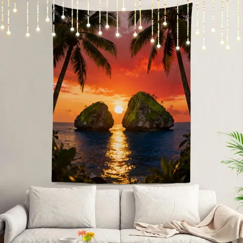 Miniatura 80 de Shrahala Tapiz de pared con paisaje de lago de otoño, bosque amarillo, para colgar en la pared, tapiz grande, decoración de fibra de poliéster