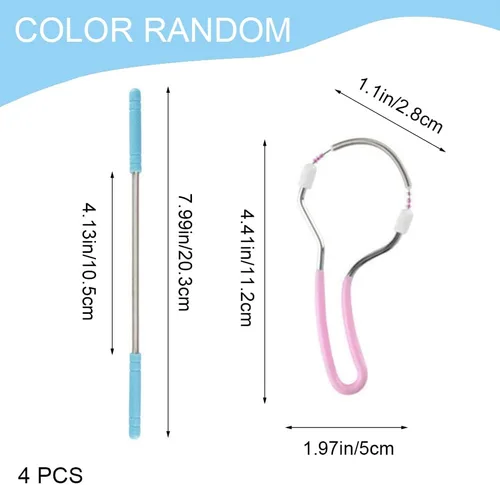 Miniatura 3 de Paquete de 4 depiladoras faciales para mujeres, removedor de vello facial con mango, depiladora de primavera para hombres, herramienta de belleza