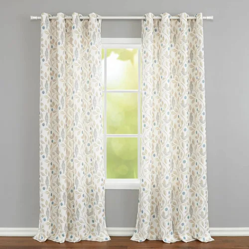 Miniatura 18 de VOGOL Cortinas de dormitorio con estampado de pájaros, paneles de ventana con ojales florales que oscurecen la habitación, cortinas de lino Morado