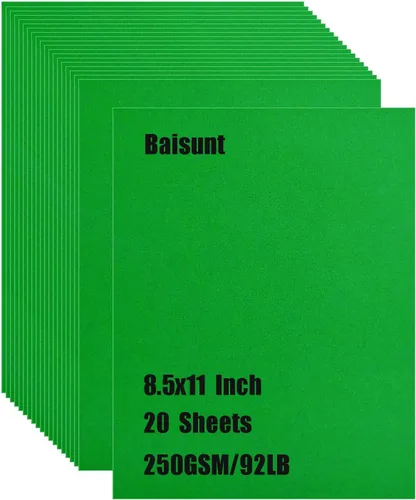 Miniatura 10 de Baisunt 20 hojas de cartulina negra de 250 g/m²/92 lb, papel grueso en blanco para proyectos de arte DIY, álbum de recortes, elaboración de tarjetas