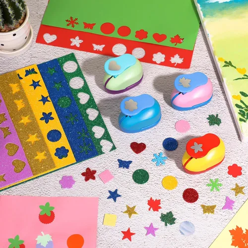 Miniatura 4 de Harloon - 10 piezas de perforadoras para manualidades de papel de 1 pulgada para manualidades, álbumes de recortes, suministros de oficina (clásico)