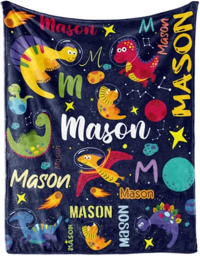 Miniatura 21 de Manta de bebé de elefante personalizada con nombre para niño, manta de nombre personalizada para niño recién nacido, manta de franela suave, regalo